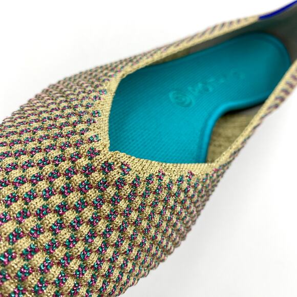 Rothy's The Point Multi Metallic Flat 11 New Gold Eco Friendly Retired - Picture 4 of 12